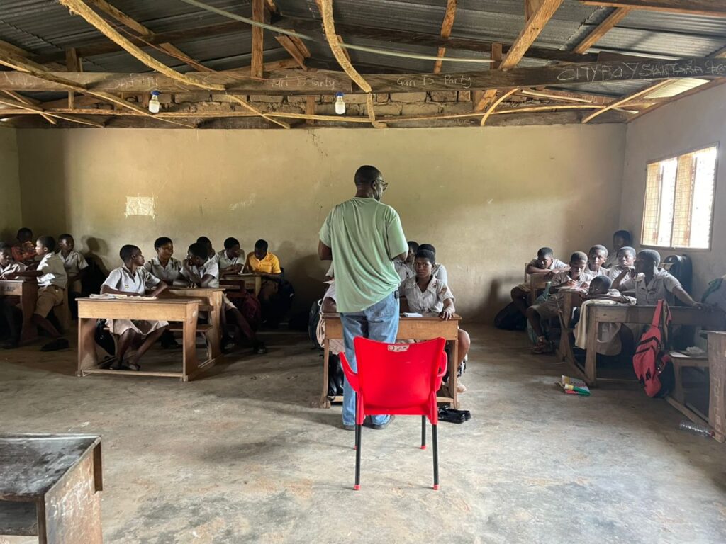 Oliver at Nsutem Presby JHS leadership club